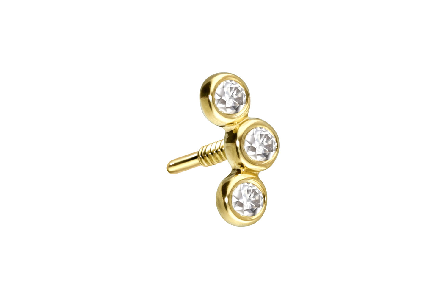 14 Karat Gold Schraubaufsatz mit Außengewinde MOISSANIT-BOGEN von Piercingline